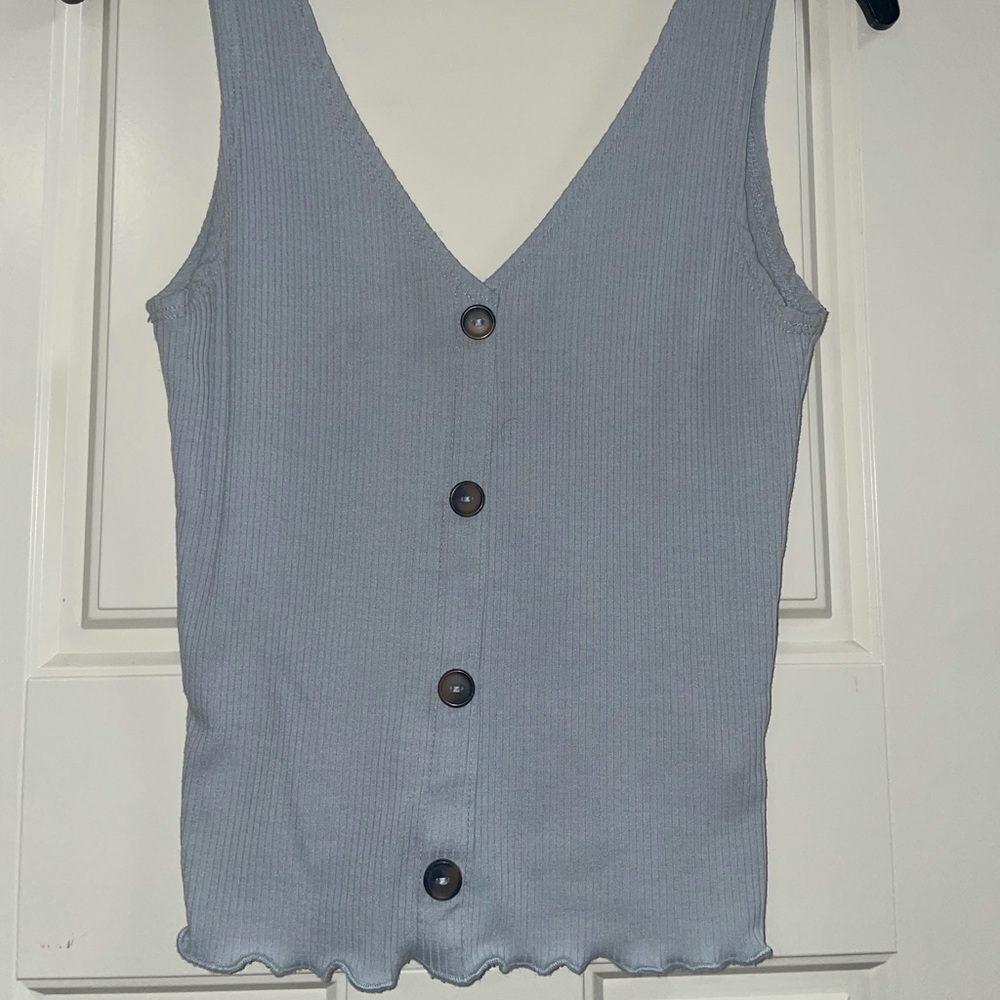Ribbed material tank top